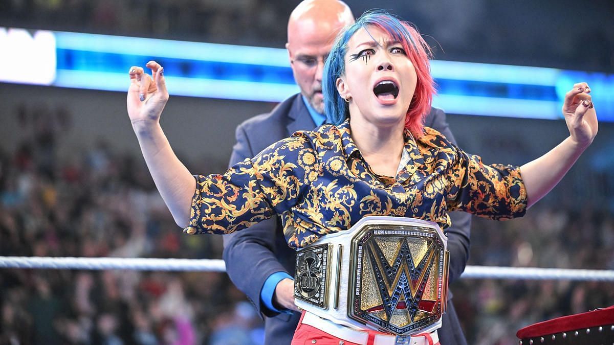 WWE Superstar Asuka with Adam Pearce